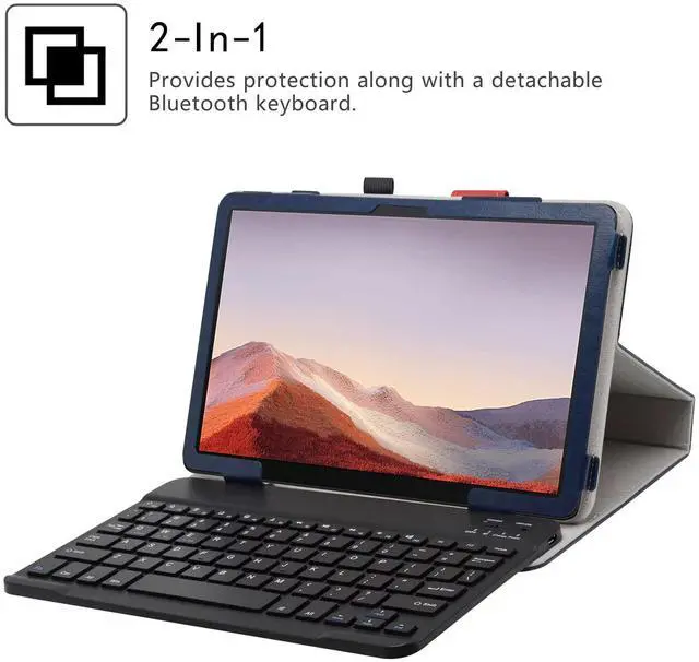 Alt view image 2 of 5 - JRTAL Compatible with TCL Tab Pro 5G/TCL TABMAX 10.4 Keyboard Case, Premium Vegan PU Leather with Detachable Keyboard Stand Cover for 10.36" TCL Tab Pro 5G TCL-9198S/TCL TABMAX 10.4 9296Q,Blue
