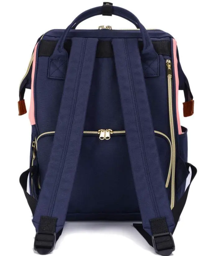 Alt view image 2 of 5 - Kah&Kee Polyester Travel Backpack Functional Anti-theft School Laptop for Women Men (Pink* Navy, Medium)
