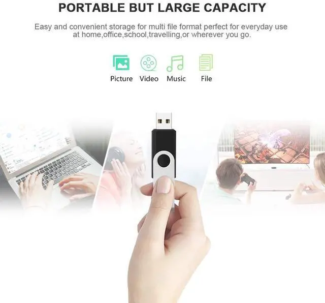 Alt view image 4 of 5 - KEXIN 100 Pack 1GB USB Flash Drive Bulk Pack Thumb Drive Bundle USB Drives Jump Drive USB Stick 1 GB Swivel Design Memory Stick Black