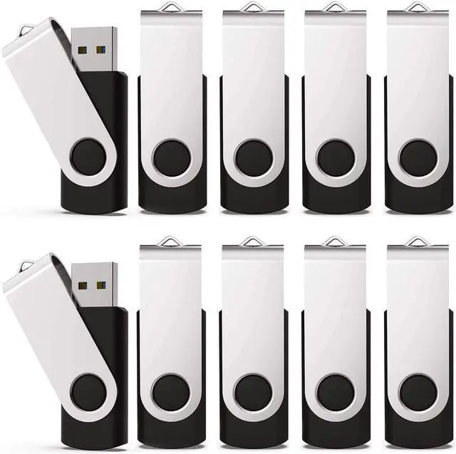 Main image of KEXIN 100 Pack 1GB USB Flash Drive Bulk Pack Thumb Drive Bundle USB Drives Jump Drive USB Stick 1 GB Swivel Design Memory Stick Black