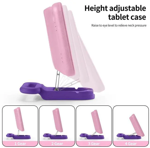 Alt view image 5 of 5 - Kids Case for Samsung Galaxy Tab A9+ 11'' 2023, Adjustable Stand With Handle, Drop Proof Child Friendly Case (Pink)