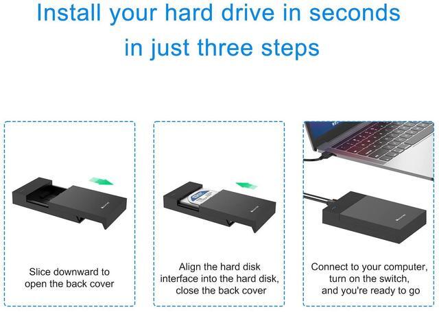 Alt view image 3 of 5 - Mackertop 3.5" Hard Drive Enclosure Tool-Free External Hard Drive Enclosure 5Gbps USB 3.0 to SATA Adapter Hard Disk Case for 3.5 Inch HDD/SSD Max 6TB (Support UASP)