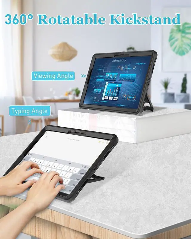 Alt view image 3 of 5 - Case for Samsung Tab S8/S7 11 Inch 2022/2020: TPU Protective Cover for Galaxy Tablet S8/S7 11 Inch 2022/2020 with Stand - Handle - Shoulder Strap - S-Pen Holder -Black