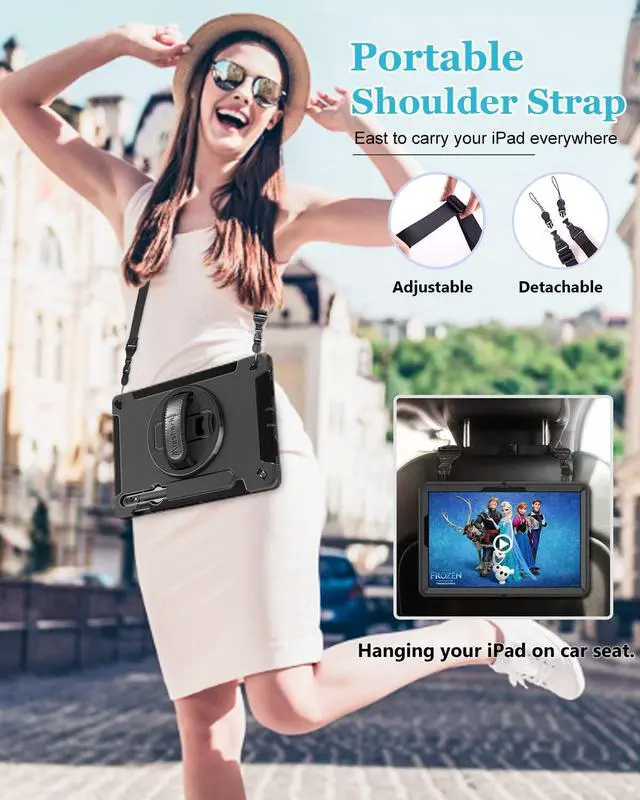 Alt view image 5 of 5 - Case for Samsung Tab S8/S7 11 Inch 2022/2020: TPU Protective Cover for Galaxy Tablet S8/S7 11 Inch 2022/2020 with Stand - Handle - Shoulder Strap - S-Pen Holder -Black