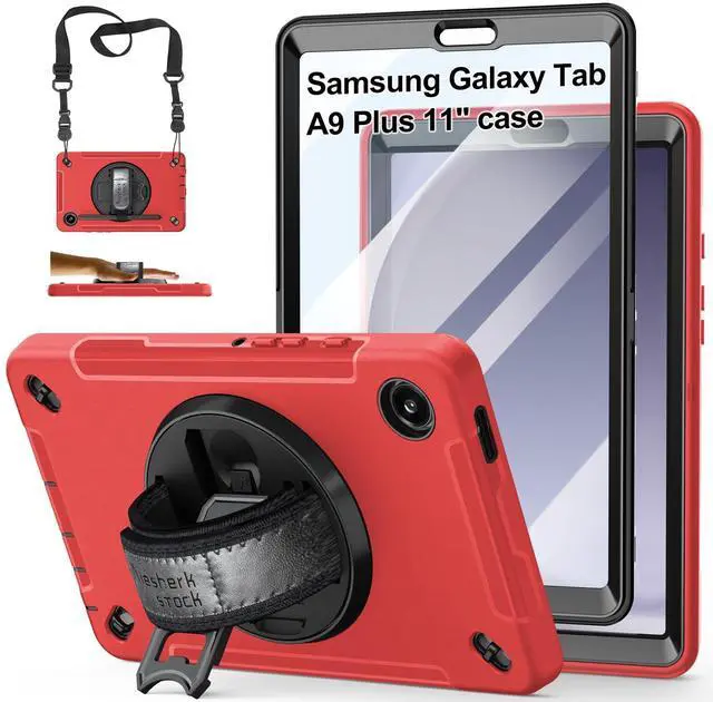 Main image of Case for Galaxy Tab A9 Plus 5G 2023: Heavy Duty TPU Cover for Samsung Tablet A9+ 11 Inch with Stand - Handle - Shoulder Strap -S-Pen Holder- Red