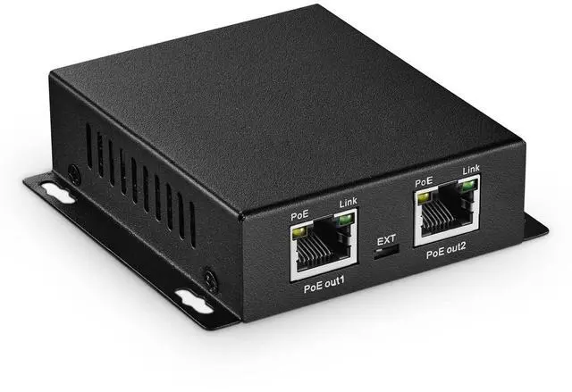 Main image of MokerLink 3 Ports Gigabit PoE Passthrough Switch - IEEE 802.3af/at Repeater, 100/1000Mbps, 1 PoE In 2 Out, Wall Mount, Extender/Injector/Network Extender Three in One
