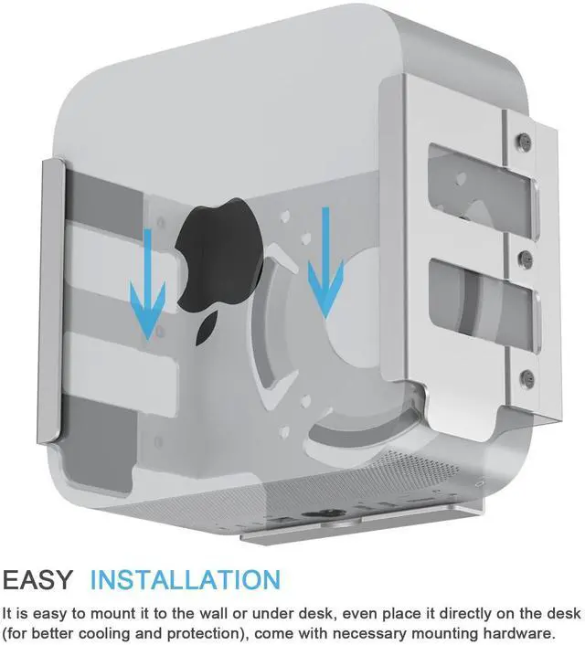 Alt view image 4 of 5 - IFCASE Heat Dissipation Design Anti-Scratch Inner Aluminum Under Desk, Wall, Vesa Mount for Mac Studio M4 M3 M2 M1 Max/Ultra (Silver)