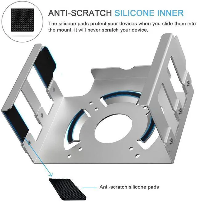 Alt view image 5 of 5 - IFCASE Heat Dissipation Design Anti-Scratch Inner Aluminum Under Desk, Wall, Vesa Mount for Mac Studio M4 M3 M2 M1 Max/Ultra (Silver)