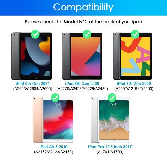 Alt view image 2 of 5 - Nsyee Keyboard Case for iPad 9th 8th 7th Generation 10.2 Inch, Detachable Bluetooth Keyboard Case with Pencil Holder and Mouse for iPad 9th/8th/7th & iPad Air 3rd 10.5"/iPad Pro 10.5"