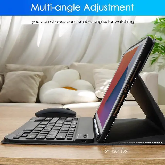 Alt view image 5 of 5 - Nsyee Keyboard Case for iPad 9th 8th 7th Generation 10.2 Inch, Detachable Bluetooth Keyboard Case with Pencil Holder and Mouse for iPad 9th/8th/7th & iPad Air 3rd 10.5"/iPad Pro 10.5"