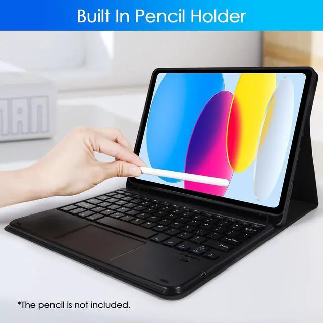 Alt view image 5 of 5 - Nsyee Keyboard Case for iPad 10th Generation 10.9 inch 2022 and iPad 11th Generation A16 11 inch 2025, Detachable Bluetooth Keyboard Case with Wireless Keyboard and Trackpad for ipad 10th/11th Gen