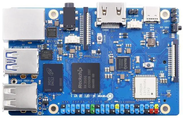 Main image of Orange Pi 3B 2GB LPDDR4/4X Rockchip RK3566 4-Core 64-Bit Single Board Computer with eMMC Socket, WiFi 5 and Bluetooth 5.0, Development Board Run Linux/Ubuntu/Debian/Android (2GB)