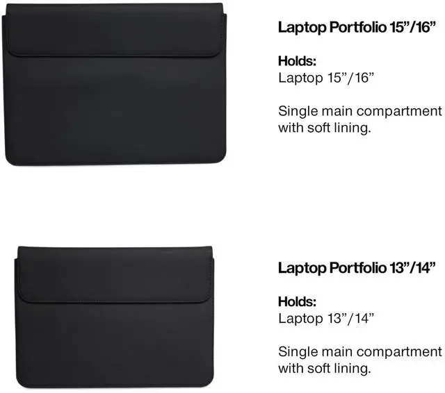 Alt view image 3 of 5 - Waterproof 14'' Laptop Portfolio Sleeve - Protective Case with Soft-Lined Compartment, Magnetic Closure, Durable PU Fabric for 14-Inch Laptops