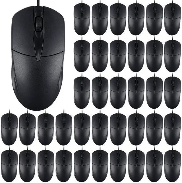 Main image of SUNYIWJIE 60 PCS Black Wired USB Computer Mouse Bulk 1000 DPI 3 Button Corded Mouse with Home Office Noiseless Simple USB Mouse for Computer Laptop Desktop PC(Black) (YX-Mouse60)