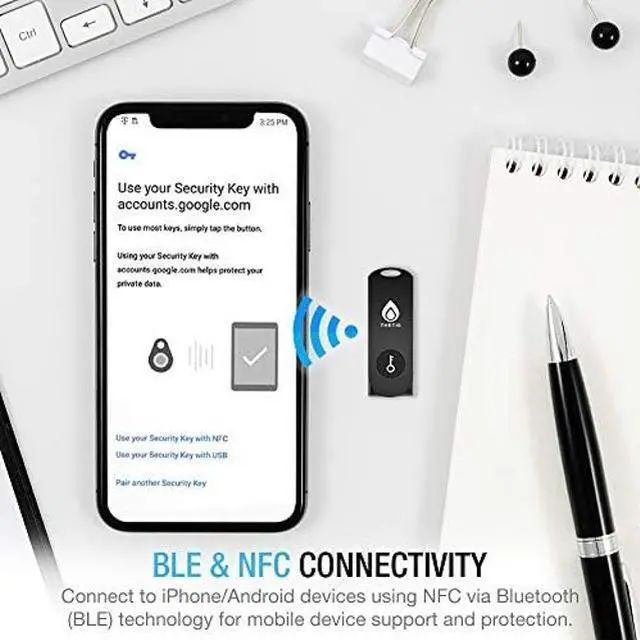 Alt view image 5 of 5 - Thetis Security Key - U2F and FIDO2, USB A, Two Factor Authenticator with Bluetooth, Multi-Layered Authentication Protection HOTP U2F Compatible Windows, MacOS, Gmail, Linux - Black