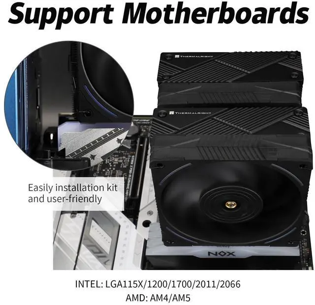 Alt view image 5 of 5 - Thermalrlght Phantom Spirit 120 EVO CPU Air Cooler, 7 Heat Pipes CPU Cooler,Dual 120mm TL-K12 PWM Fan, AGHP 4.0 Technilogy, S-FDB Bearing, for AMD AM4 AM5/Intel 1700/1150/1151/1200, PC Cooler