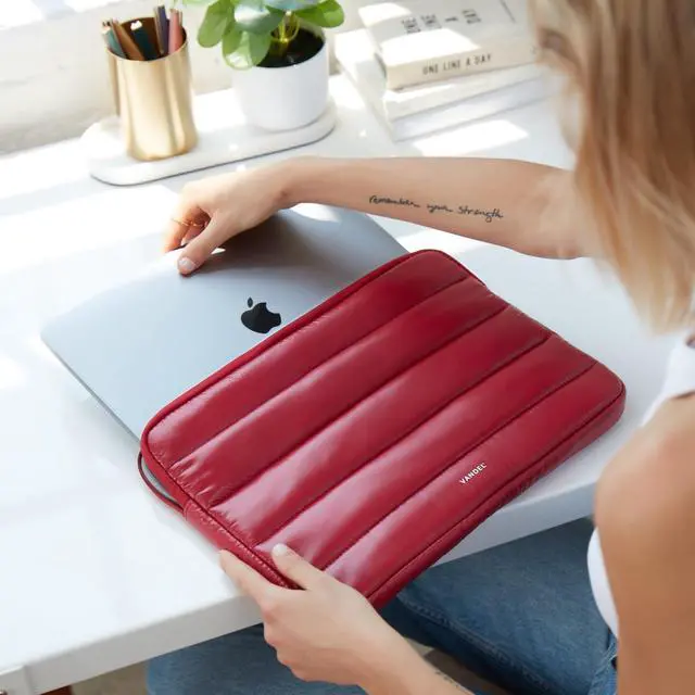 Alt view image 4 of 5 - VANDEL - The Original Puffy Laptop Sleeve 13-14 Inch. White Laptop Sleeve for Women. Carrying Case Cover MacBook Pro 14 in, MacBook Air 13 Inch, iPad Pro 12.9, Dell, Asus, HP