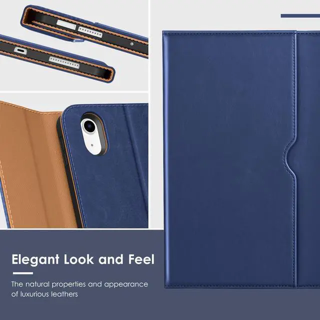 Alt view image 5 of 5 - VIKESI Keyboard Case for iPad Air 11-inch M3/M2 (2025/2024 Released) & iPad Air 5th/ 4th Generation 10.9-Inch,Leather Cover, Built-in Breathing Light, Function Row,Pencil Holder,Card Slots -Navy Blue