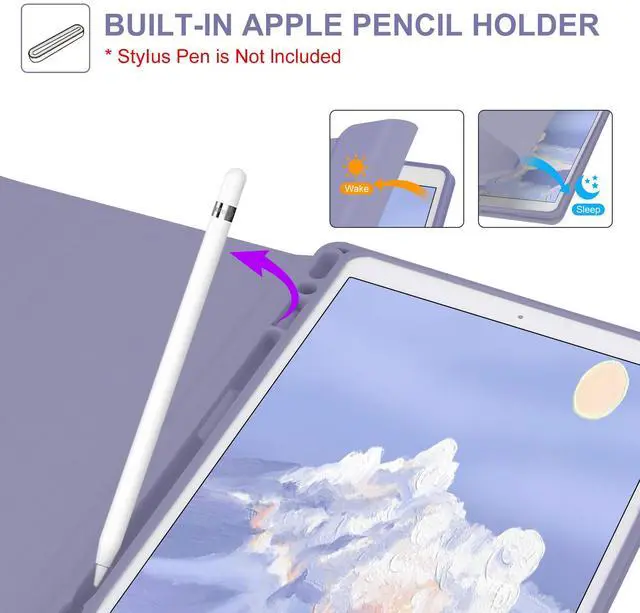 Alt view image 5 of 5 - WINCHKING for iPad 9th Generation Case with Keyboard 10.2 Inch iPad 8th/7th /Air 3rd/Pro 10.5" Generation,Detachable Wireless Keyboard Smart Folio Case with Pencil Holder(Purple)