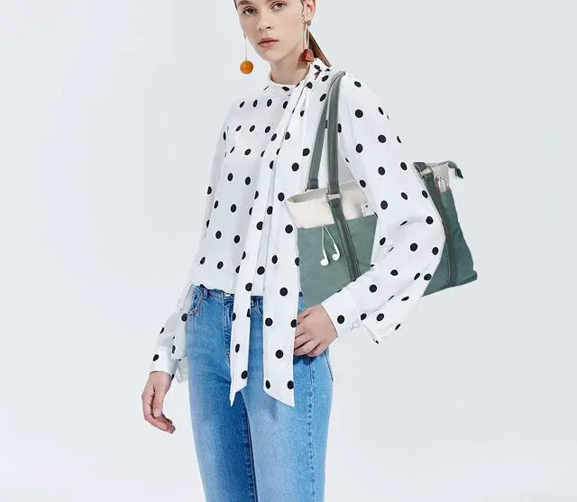 Alt view image 2 of 5 - Wxnow Tote Bag for Women, Canvas Shoulder Bags Large Tote Bag Teacher Work 15.6 Laptop Bags Handbag Purse, Green