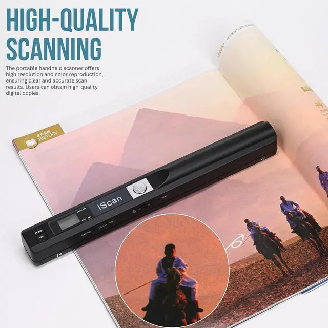 Alt view image 5 of 5 - WQV A4 Document Scanner - Portable Photo Scanner with 16GB Memory Card, USB Connection for Computer, Black, LNKH09