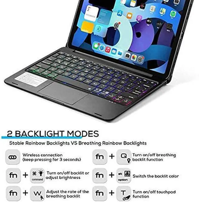 Alt view image 5 of 5 - Keyboard case for iPad Mini 7 A17 Pro/Mini 6 Rotating,Touchpad Keyboard Case for iPad Mini 7th/6th Generation 8.3-inch with Trackpad Backlight Rotatable, Rose Gold