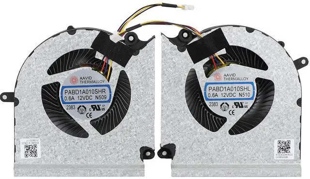 Main image of New CPU and GPU Cooling Fan Replacement for MSI GE68 GP68H 15M1 15M2 Series PABD1A010SHR N509 PABD1A010SHL N510 DC12V 0.6A Fan