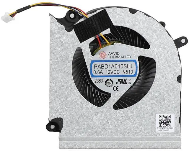 Alt view image 4 of 5 - New CPU and GPU Cooling Fan Replacement for MSI GE68 GP68H 15M1 15M2 Series PABD1A010SHR N509 PABD1A010SHL N510 DC12V 0.6A Fan