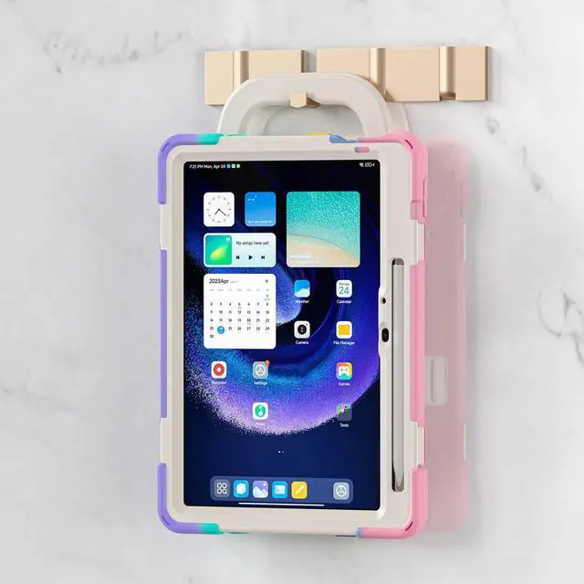 Alt view image 5 of 5 - Mi Pad 6 6 Pro Tablet Case, Drop Tablet Cover with Handle Stand, Shoulder Strap, Compatible : Mi Pad 6 6 Pro Tablet, Material Silicone (Dazzling)