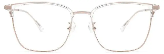 Main image of Zeelool Classes Eyeglasses Square Mixed Half Frame Blue Light Blocking Glasses for Women Aidan TX599374-03 Transparent