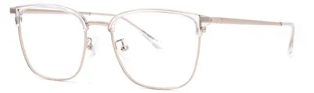 Alt view image 2 of 5 - Zeelool Classes Eyeglasses Square Mixed Half Frame Blue Light Blocking Glasses for Women Aidan TX599374-03 Transparent