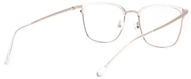 Alt view image 3 of 5 - Zeelool Classes Eyeglasses Square Mixed Half Frame Blue Light Blocking Glasses for Women Aidan TX599374-03 Transparent