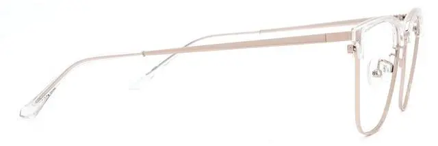 Alt view image 4 of 5 - Zeelool Classes Eyeglasses Square Mixed Half Frame Blue Light Blocking Glasses for Women Aidan TX599374-03 Transparent