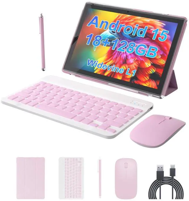 ZZB Android 15 Tablet 10 inch Tablet 2 in 1 Tablets with