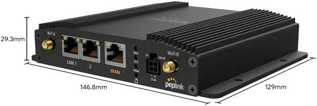 Alt view image 4 of 5 - Peplink MAX BR1 Pro [CAT 20] | LTE-A Pro Modem with Redundant SIM Slots | Wi-Fi 6 | GPS Receiver| Drop-In Mode, Load Balancing / Failover, Ignition Sensing | MAX-BR1-PRO-GLTE-S-T-PRM
