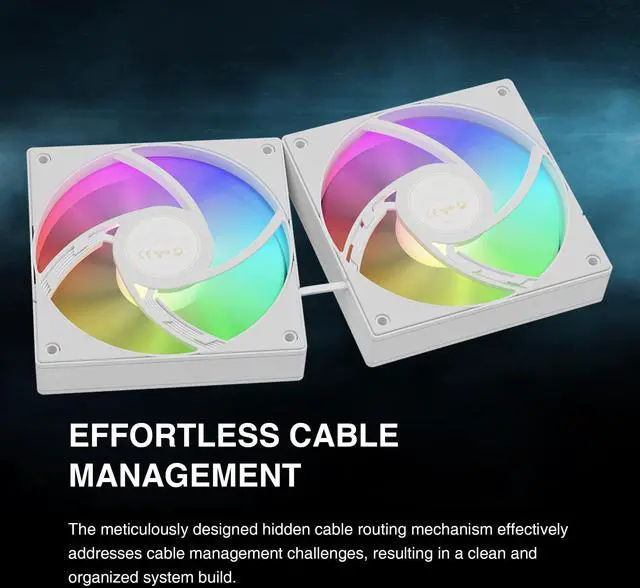 Alt view image 3 of 5 - GAMDIAS CHIONE E4 240mm AIO CPU Water Cooler, Real-time Digital Display Patented PWM Pump, Hidden Cable Design, ARGB PWM Fan w/MB Sync, Intel LGA 1700/1200, AMD AM5/AM4, White