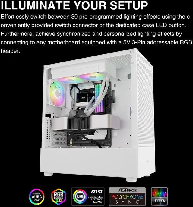 Alt view image 4 of 5 - GAMDIAS CHIONE E4 240mm AIO CPU Water Cooler, Real-time Digital Display Patented PWM Pump, Hidden Cable Design, ARGB PWM Fan w/MB Sync, Intel LGA 1700/1200, AMD AM5/AM4, White