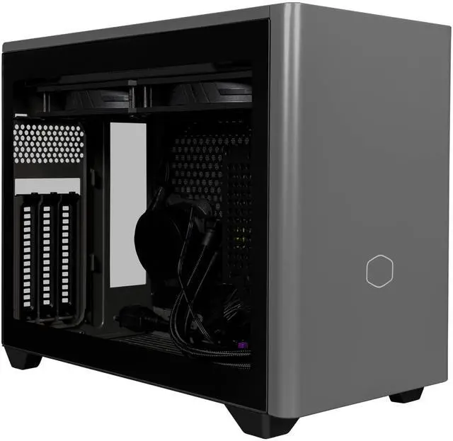 Main image of Cooler Master NR200P MAX Mini-ITX Case with 280mm AIO, 850W SFX PSU, Vertical GPU Mount, PCIe Gen4 Riser, Glass or Vented Panel
