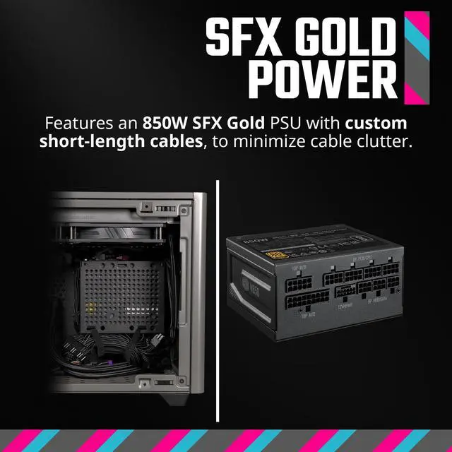 Alt view image 5 of 5 - Cooler Master NR200P MAX Mini-ITX Case with 280mm AIO, 850W SFX PSU, Vertical GPU Mount, PCIe Gen4 Riser, Glass or Vented Panel