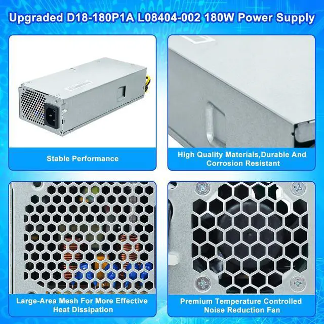 Alt view image 5 of 5 - Upgraded D18-180P1A L08404-002 180W Power Supply L07658-003 PSU Compatible with HP ProDesk 400 G5 SFF 600 G3 SFF,901764-003 L07658-001 PA-1181-3HB DPS-180AB-30A 901765-003 D18-180P1A Power Supply