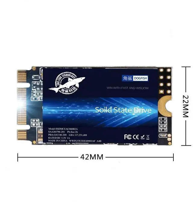 Alt view image 5 of 5 - Dogfish M.2 2242 2TB SSD: High Performance Internal Solid State Drive for Desktop & Laptop - SATA III 6Gb/s