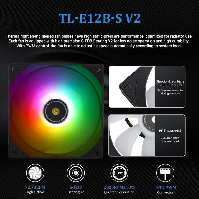 Alt view image 5 of 5 - Thermalright CORE Vision 360 Black ARGB CPU Water Cooler with PWM Fan, 2000RPM Speeds,IPS LCD Screen with 480 * 480 Resolution,Liquid CPU Cooler,for AM5/Intel LGA1851/1700,2.1inch Display Screen