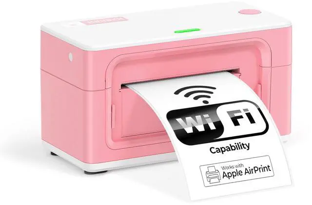 Alt view image 2 of 5 - MUNBYN Wireless Thermal Printer, WiFi AirPrint Shipping Label Printer+Pink Shipping Labels