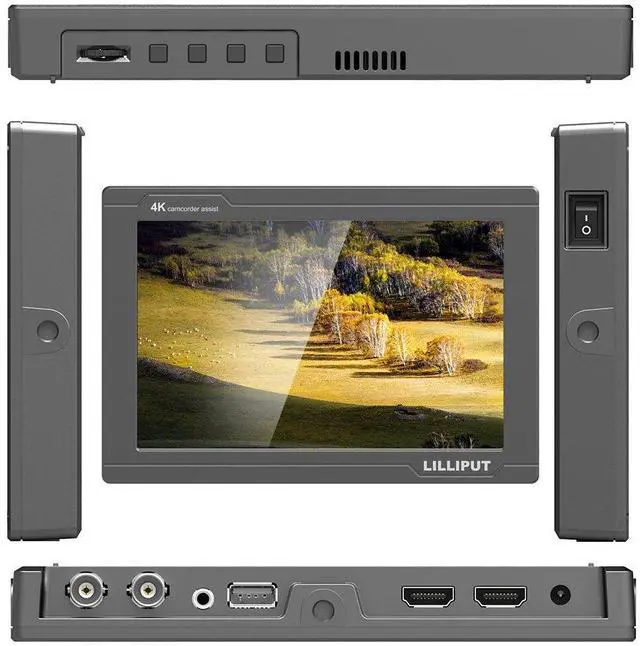 Alt view image 2 of 5 - LILLIPUT FS7 7" Full HD Camera Monitor with 3G-SDI and 4K HDMI Metal Housing High Resolution F970 Plate for Camcorder DSLR