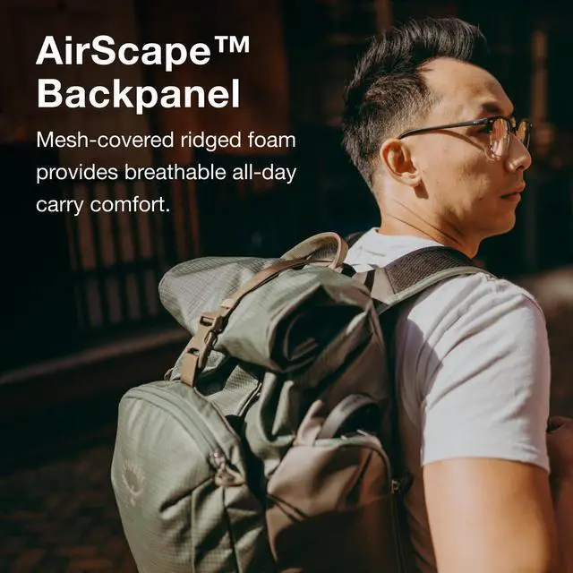 Alt view image 3 of 5 - Osprey Transporter Roll Top Commuter Backpack, Pine Leaf