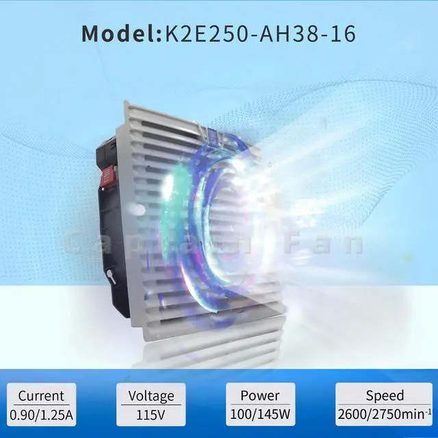 Alt view image 2 of 5 - Rittal Cabinet Fan, Ebm Papst Fan, Axial Cooling Fan, K2E250-AH38-16 115Vac 100/145W Fan