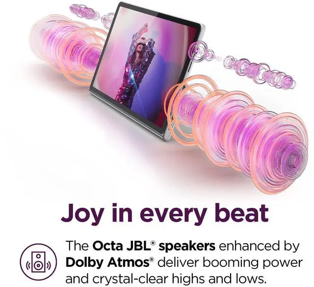 Alt view image 3 of 5 - Lenovo Tab Plus - 2024 - Premium Entertainment Tablet - 8 JBL(r) Speakers - 11.5" 2K LCD Touch Display - 8GB Memory - 128GB Storage - MediaTek(tm) Helio G99 - Folio Case Included - Luna Grey