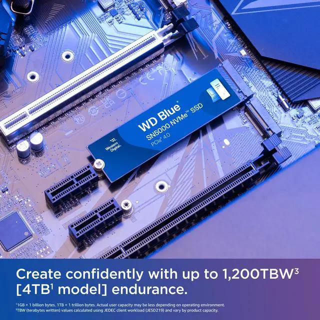 Alt view image 5 of 5 - Western Digital 1TB WD Blue SN5000 NVMe Internal Solid State Drive SSD - PCIe Gen 4.0, M.2 2280, Up to 5,150 MB/s - WDS100T4B0E