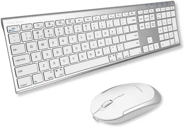 Main image of Macally Premium Bluetooth Keyboard and Mouse for Mac | Compatible Apple Wireless Keyboard and Mouse Combo (110 Keys Multi-Device Rechargeable) for MacBook Pro/Air and iMac