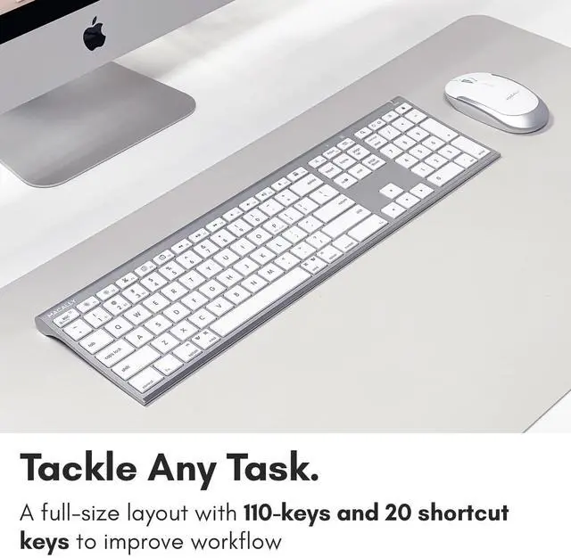 Alt view image 5 of 5 - Macally Premium Bluetooth Keyboard and Mouse for Mac | Compatible Apple Wireless Keyboard and Mouse Combo (110 Keys Multi-Device Rechargeable) for MacBook Pro/Air and iMac